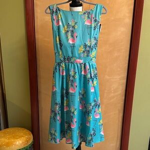 Tropical Flamingo Print Dress